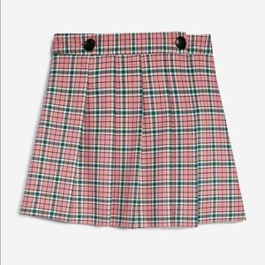 Topshop Check Kilt Miniskirt
